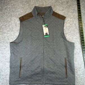 Bonobos Midtown Vest Men's XL Gray Lightweight Quilted Full Zip Cotton Blend